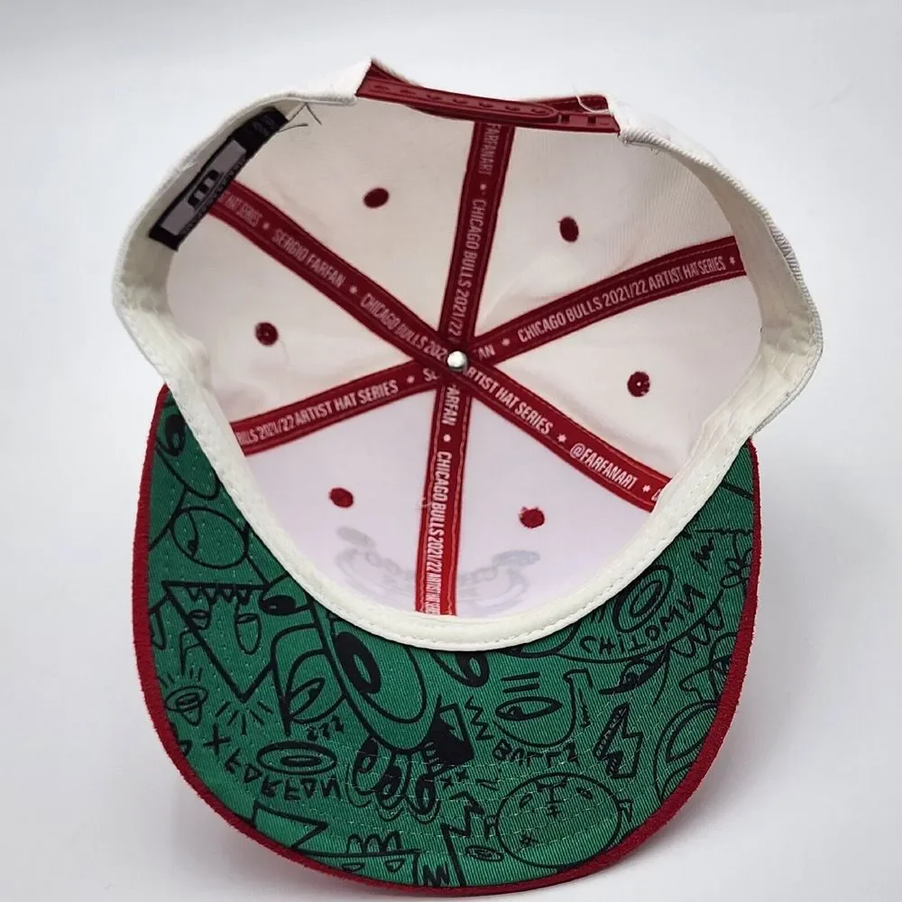 Chicago Bulls Melonwear‎ Hat 2021/22 Artist Hat Series Sergio Farfan Red White